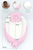 Babynest Ortopedik Bebek Yatağı, Anne Yanı Bebek Yatağı, Ergonomik Tasarım, Stars Serisi, Pembe