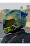 RAPID 2 RACE THUNDER BIRDS MAT YEŞİL-SİYAH-GRİ KASK