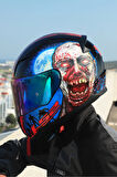 RAPID 2 ZOMBIE SİYAH-KIRMIZI KASK