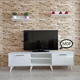 ( Ms 80 ) MDF Tv Ünitesi Dolabı,Raflı,Beyaz