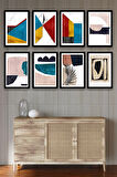 8 Parça Çerçeve Görünümlü Dekoratif Ahşap Mdf Tablo Seti, Oturma Odası, Salon, Ofis, Ev Dekorasyonu