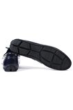 Shoecide Xanthos Lacivert Hakiki Deri Erkek Loafer Ayakkabı