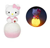 Sanrio Hello Kitty Figür Ay Gece Lambası Başucu Mini Pilli Ay Lamba Masaüstü Figür Hediyelik