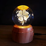 Yonca Tasarımlı USB Dönen Cam Küre