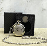 Özel Kutulu Dad (Baba) Tasarımlı Gümüş Köstekli Saat