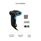 USB Kablolu 1D/2D Barkod &amp; Karekod Okuyucu