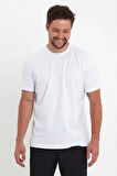 Erkek 24/1 Düz A Kalite Oversize T-shirt - Beyaz
