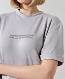 Unisex Bisiklet Yaka Baskılı Slim Fit T-Shirt - Boyalı Gri