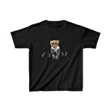 Unisex Çocuk Baskılı T-Shirt - Siyah