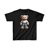 Unisex Çocuk Baskılı T-Shirt - Siyah