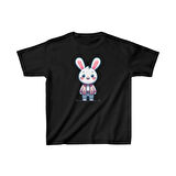 Unisex Çocuk Baskılı T-Shirt - Siyah