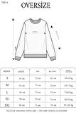 Oversize Bisiklet Yaka Baskılı SweatShirt - Siyah