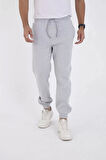 Unisex Kışlık Üç İplik Lastikli Eşofman Pantolon - Gri