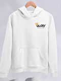 Kışlık Üç İplik Kapüşonlu SweatShirt - Beyaz