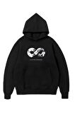 10 Kasıma Özel Üç İplik Kapüşonlu Baskılı SweatShirt - Siyah