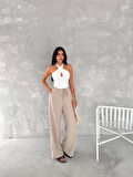 Ayrobin Oversize Kadın Pantalon - Bej