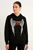 Metallica İki İplik Kapüşonlu Ön ve Arka Baskılı hoodie - Siyah