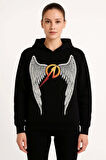 Metallica İki İplik Kapüşonlu Ön ve Arka Baskılı hoodie - Siyah