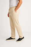 Erkek Keten Pantolon – Cepli, Beli Lastikli ve Bağcıklı, Nefes Alan Rahat Kalıp, Yazlık ve Baharlık Günlük Giyim, Şık & Konforlu Boru Paça Model - Bej