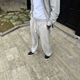 Erkek Fitilli Kadife Cepli Buggy Pantolon Oversize Rahat Kalıp - Gri