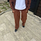 Erkek Fitilli Kadife Cepli Buggy Pantolon Oversize Rahat Kalıp - Kahverengi