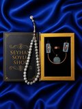 Seyhan Soylu Shop - Özel Tasarım Kitap Kutulu Kadın Bakır Takı Seti Ve Tesbih Kombini - Kolye Küpe Bileklik Yüzük 5 Parça Otantik Şık Hediyelik - Doğum Günü Yıl Dönümü Anneler Günü