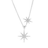 Monemel Swarovski İkili  Kutup Yıldızı Kolye (Altın Kaplama)