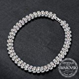 Monemel Şeffaf Swarovski Taşlı Kolye  (Altın Kaplama)