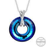Monemel Mavi Swarovski Taşlı Kolye (Altın Kaplama)