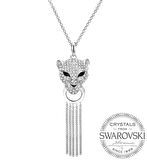 Monemel Swarovski Taşlı Kaplan Kolye (Altın Kaplama)