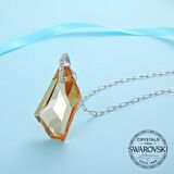 Monemel Sarı Swarovski Taşlı Kolye (Altın Kaplama)