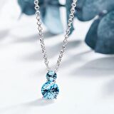 Monemel Mavi Mini Swarovski Taşlı Kolye