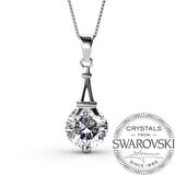 Monemel Swarovski Tek Taşlı Kolye - (Eyfel Kulesi) (Altın Kaplama)