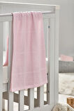 % 100 Pamuklu Pembe Örme Bebek Battaniyesi
