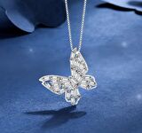 Monemel Swarovski Taşlı Işıltılı Kelebek Kolye