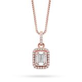Monemel Swarovski Taşlı Baget Kolye (Altın Kaplama)