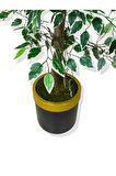 FİCUS 180 CM YAPAY AĞAÇ 30x30 GOLD KEMERLİ SAKSI
