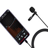 PULUZ Type-C Profesyonel Telefon Youtuber Yaka Mikrofonu 1.5m-(5775)