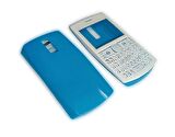 Nokia N205 Kapak Nokia 205 uyumlu Beyaz Mavi Renk ön Kapak Arka Kapak ve Tuş Takımı