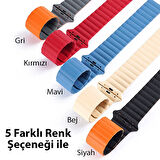 DUX DUCIS Apple Watch 38/40/41MM için Manyetik Zincir Versiyon PU Deri Kayış Kord