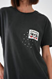 ALEXANDERGARDI Baskılı Antrasit Kadın T-shirt