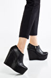 Gloria Siyah Cilt Dolgu Taban Platform Bot 12 cm
