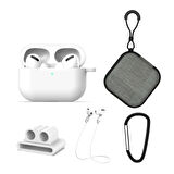 ALLY 5 in 1 Airpods Pro Kulaklık Kılıfı ve Kulaklık Koruma Çantası Full Set-(
