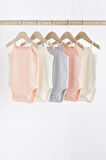 Next Baby % 100 Pamuklu Soft Pembe İp Askılı  Atlet Body Zıbın 5’li Set