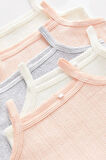 Next Baby % 100 Pamuklu Soft Pembe İp Askılı  Atlet Body Zıbın 5’li Set