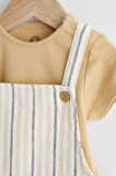 Next Baby % 100 Pamuklu Krem Dinazor Desenli Salopet Body Zıbın Set