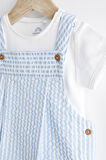 Next Baby % 100 Pamuklu Mavi Çizgili Salopet Body Zıbın Set