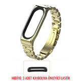 Mijobs Xiaomi Uyumlu Mi Band 4-3 Aklıllı Saat 3 Bakla Çelik Kayış Kordon-(5775)