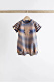 Next Baby %100 Organik Pamuklu Lacivert Ayı Desenli  3’lü Romper Set ALY00773