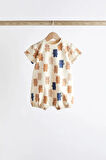 Next Baby %100 Organik Pamuklu Lacivert Ayı Desenli  3’lü Romper Set ALY00773